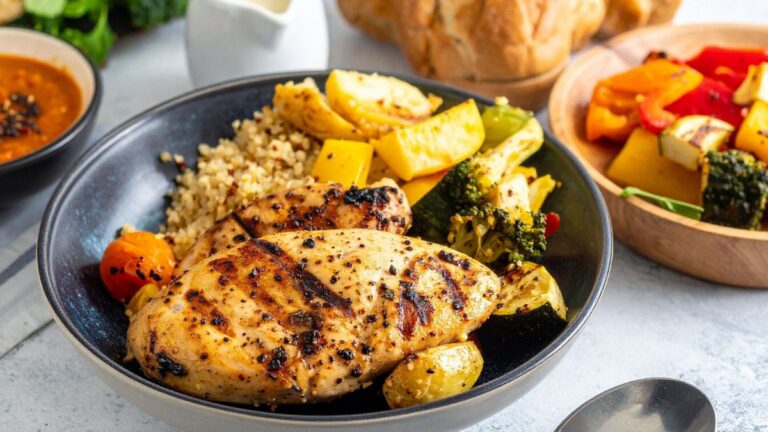 A plate of chicken and potatoes as a budget meal good for 2.