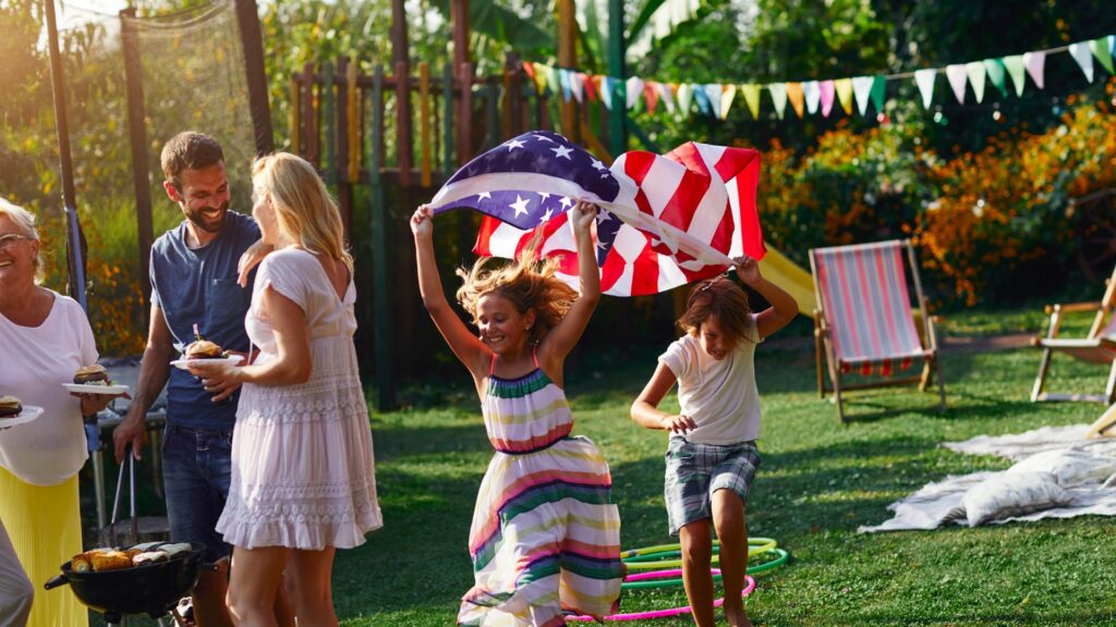 People at a 4th of July party.