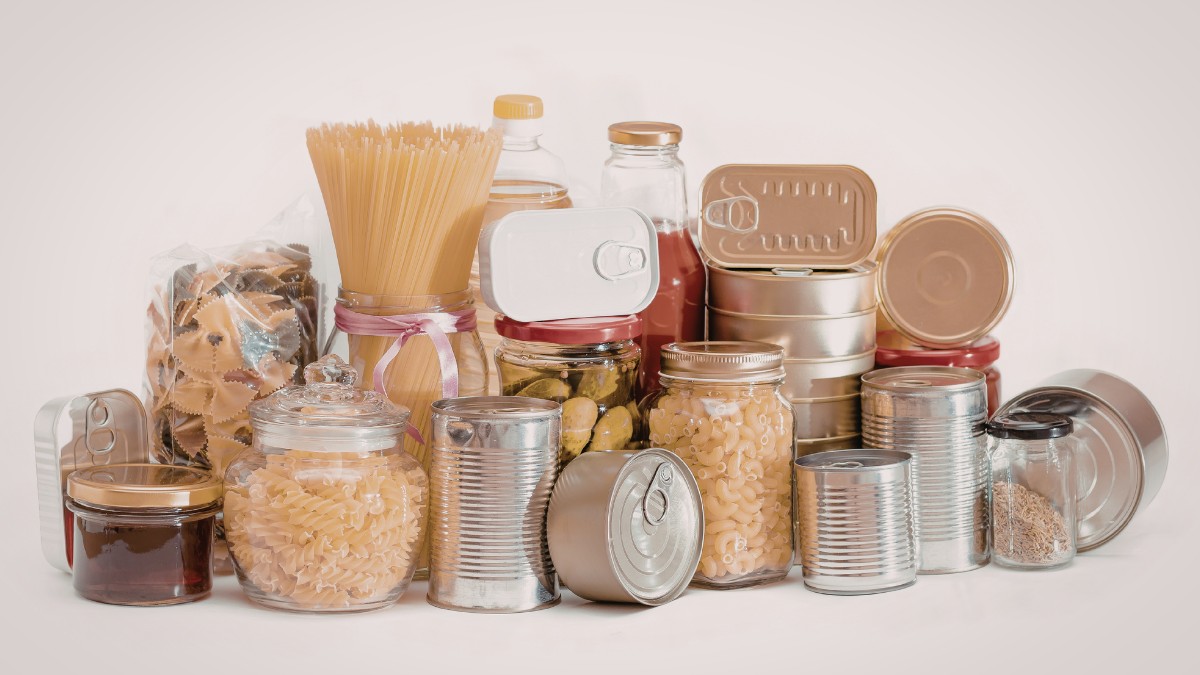 Dry goods on a white surface.