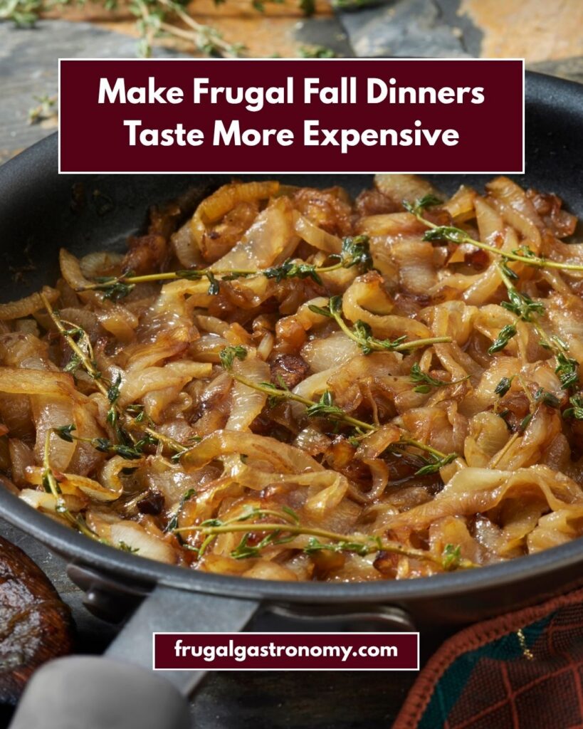 A pan with caramelized onions in it.