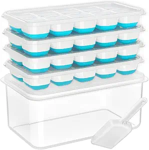 DOQAUS Silicone Ice Cube Tray with Lid