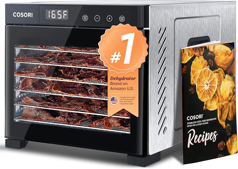 COSORI 6-Tray Stainless Steel Food Dehydrator