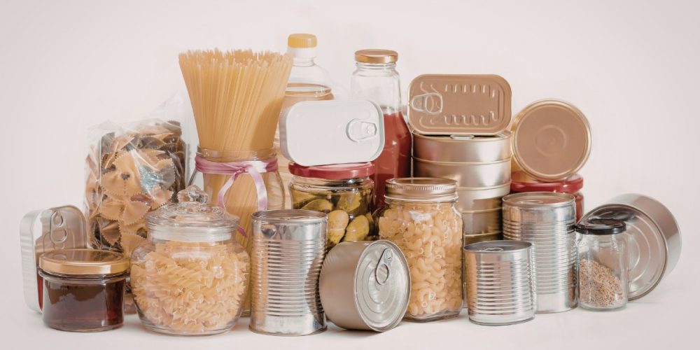 Dry goods on a white surface.